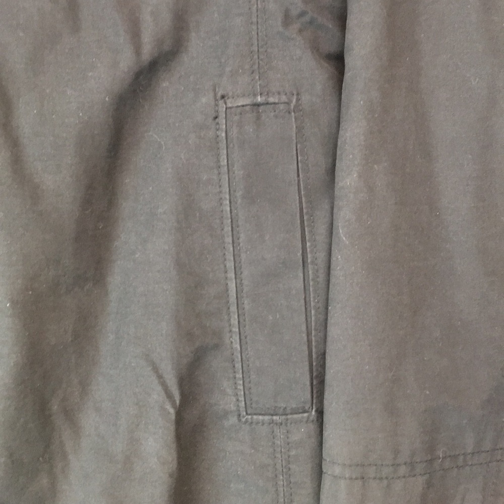 Eddie Bauer Black Trench Coat. Button up Medium - Picture 4 of 7